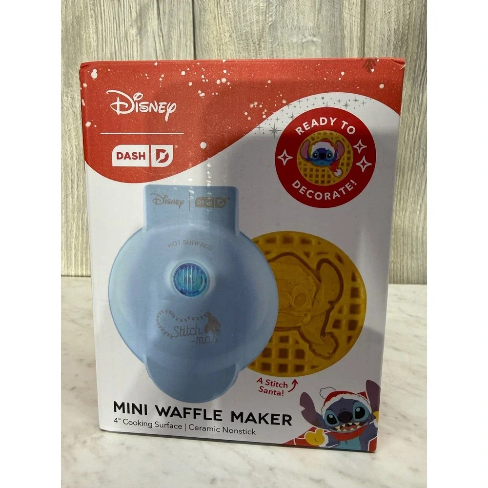 Disney Dash Stitch Mini Waffle Maker Holiday Stitch-mas Blue DDYMWST001BU New